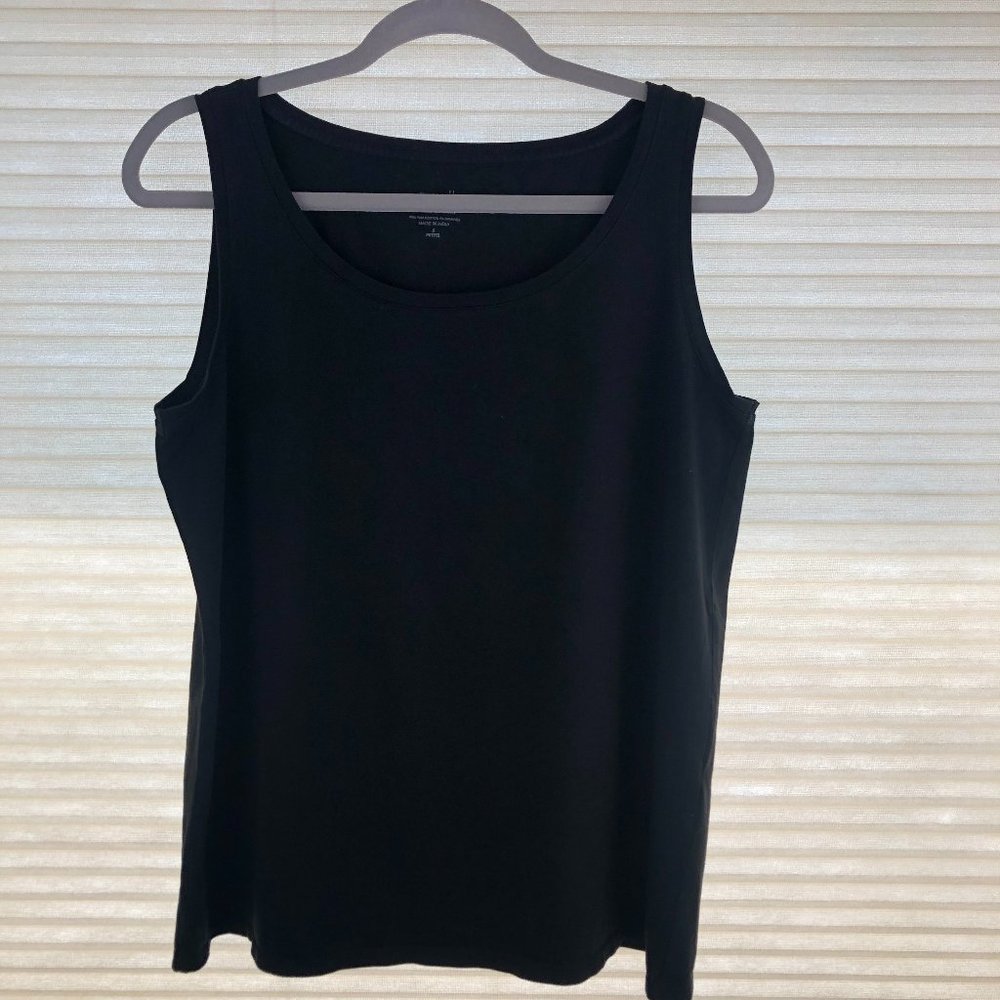 Pure Jill Black Oversized Pima Easy Tank Athleisure Comfy Soft Festival Gym Yoga